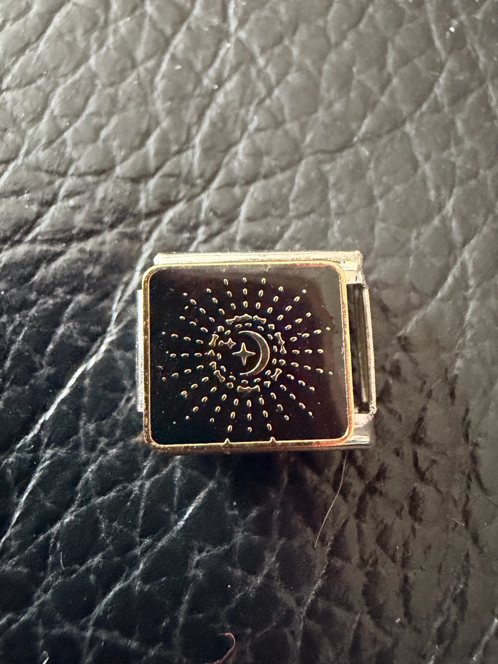 Celestial Moon and Stars Stainless Steel Italian Charm Link